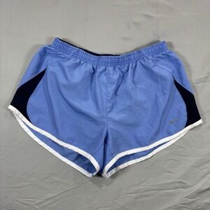 Nike Activewear Shorts Women M Large Blue Drawstring Mid Rise Elastic Waist